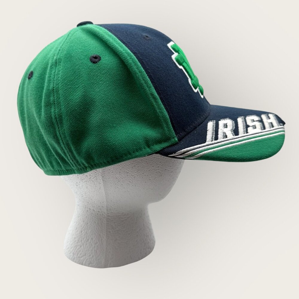 Notre Dame Fighting Irish Adidas Hat Green Navy Baseball Cap Size L-XL - Picture 4 of 8